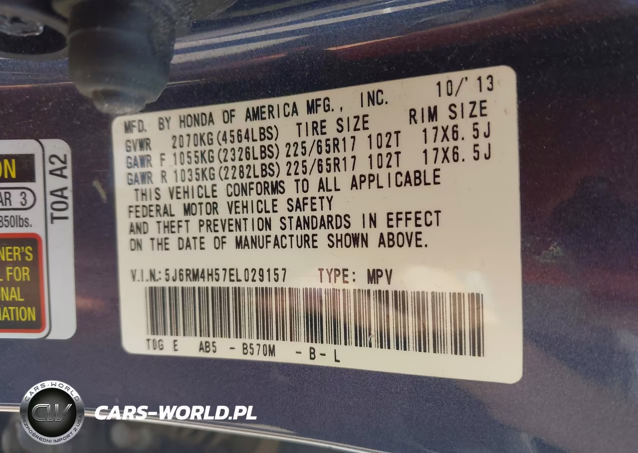2014 Honda Cr-V Ex VIN:5J6RM4H57EL029157 - 9