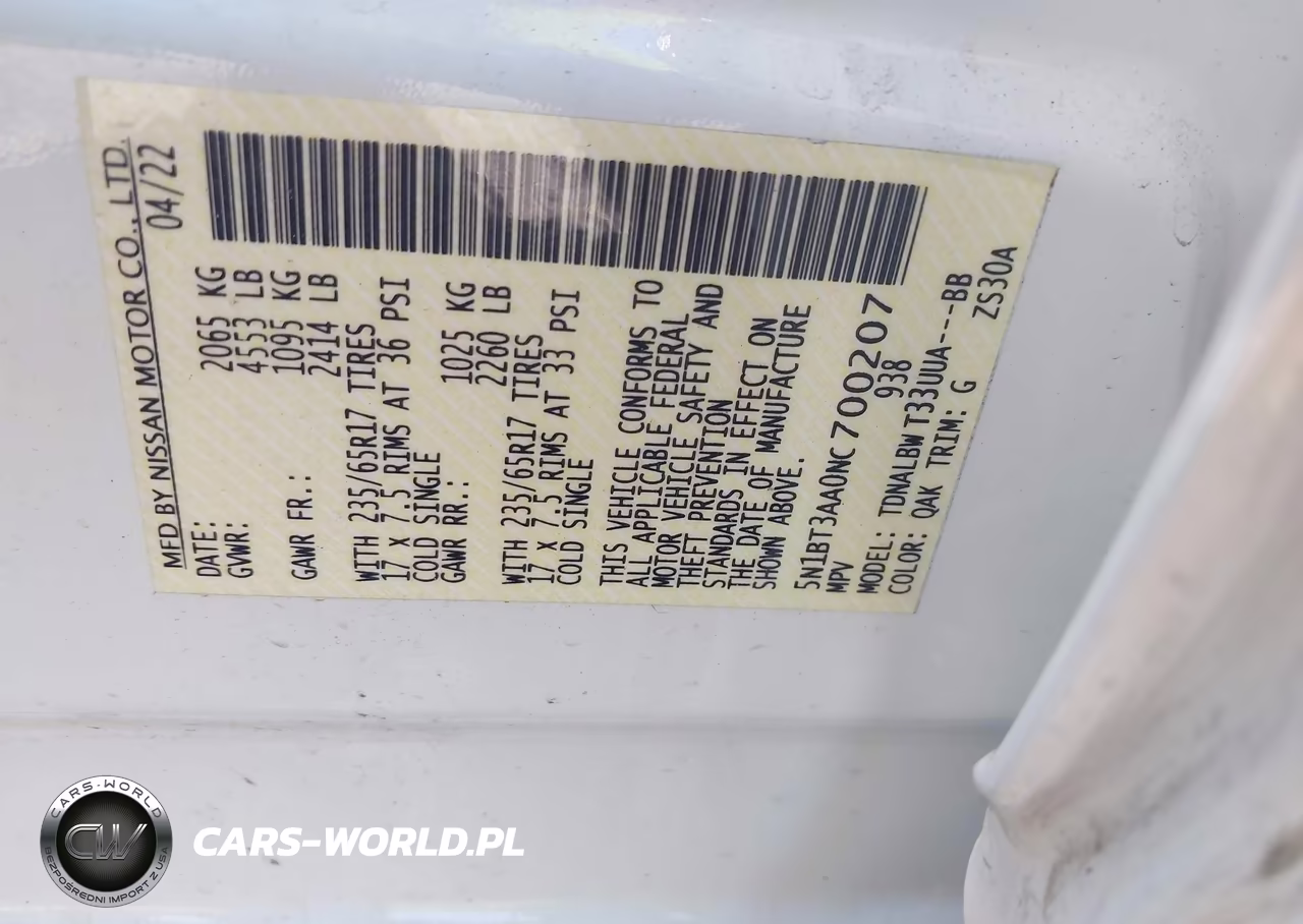 2022 Nissan Rogue S Fwd VIN:5N1BT3AA0NC700207 - 9