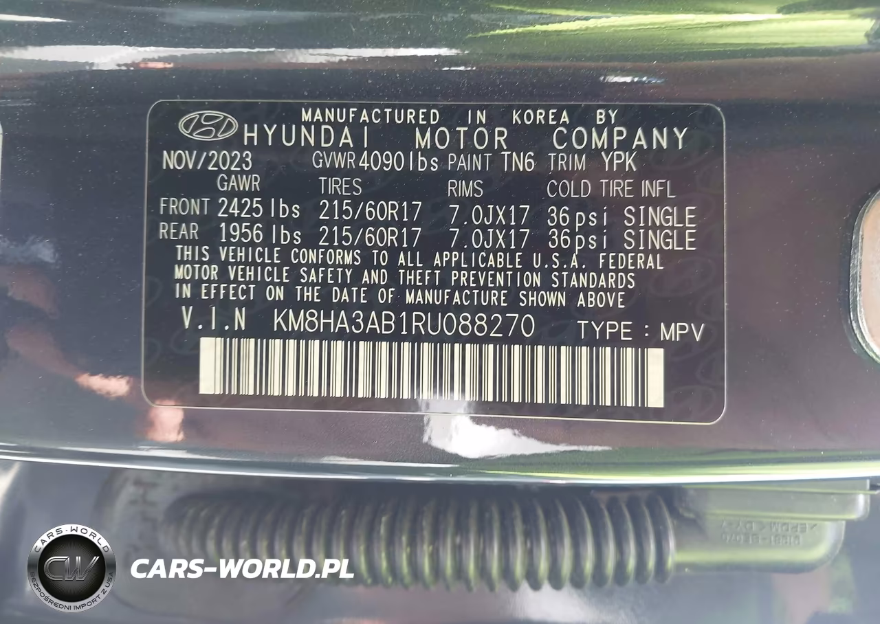 2024 Hyundai Kona Se VIN:KM8HA3AB1RU088270 - 9