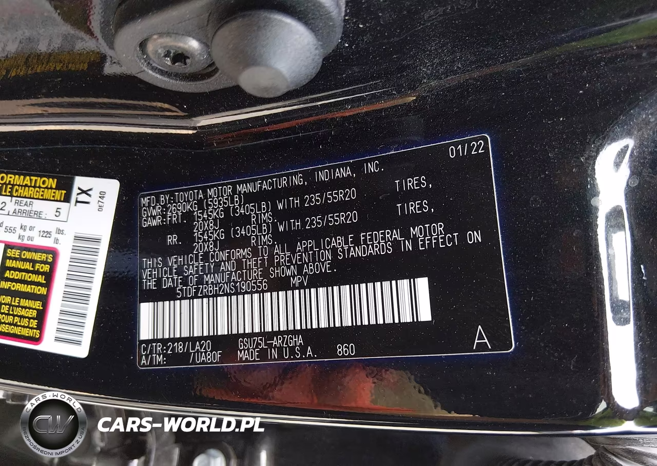 2022 Toyota Highlander Platinum VIN:5TDFZRBH2NS190556 - 9