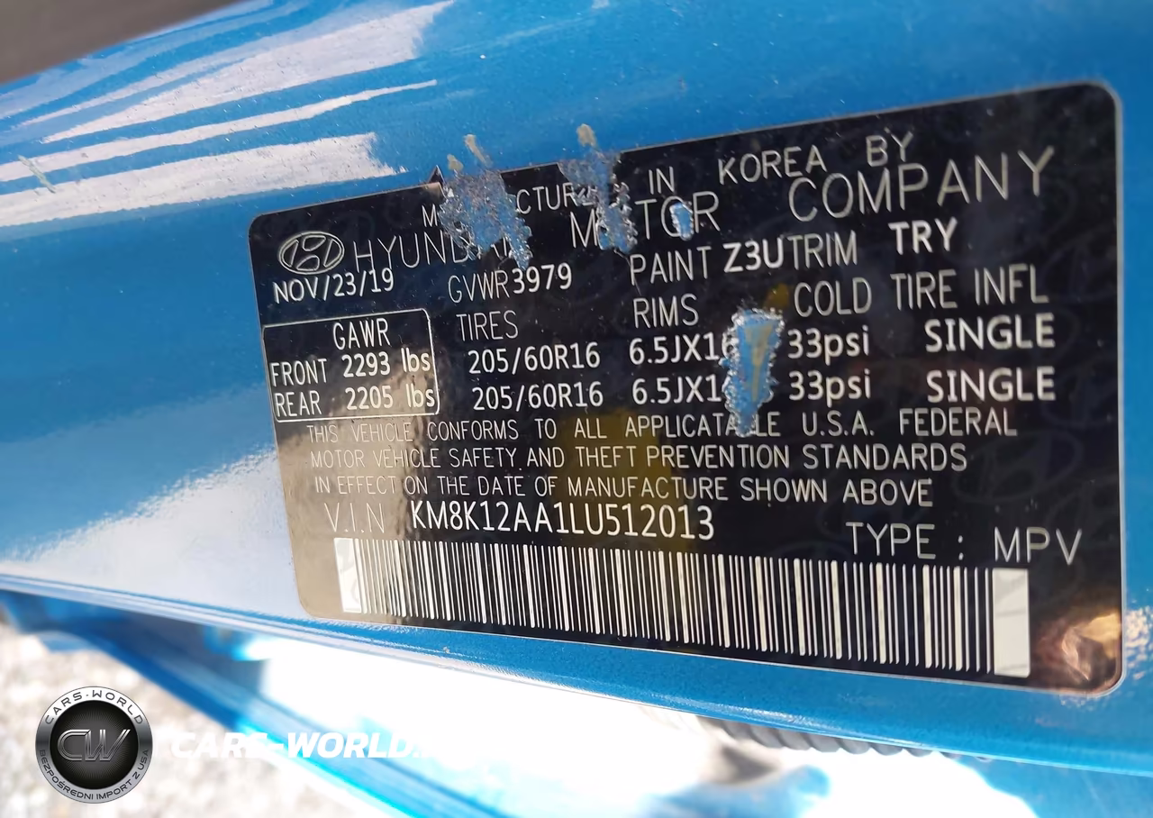 2020 Hyundai Kona Se VIN:KM8K12AA1LU512013 - 9