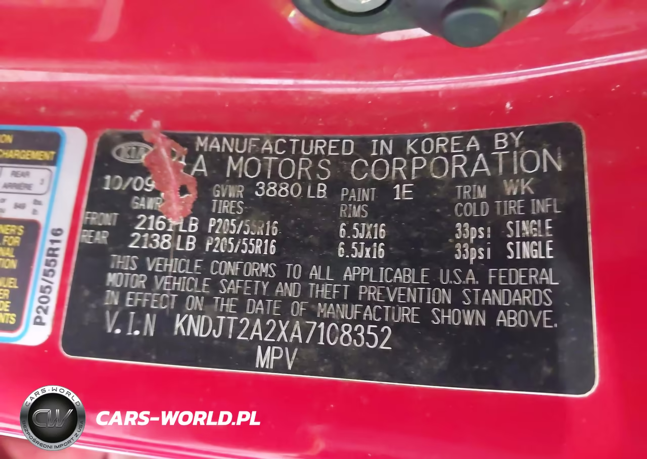 2010 Kia Soul + VIN:KNDJT2A2XA7108352 - 9