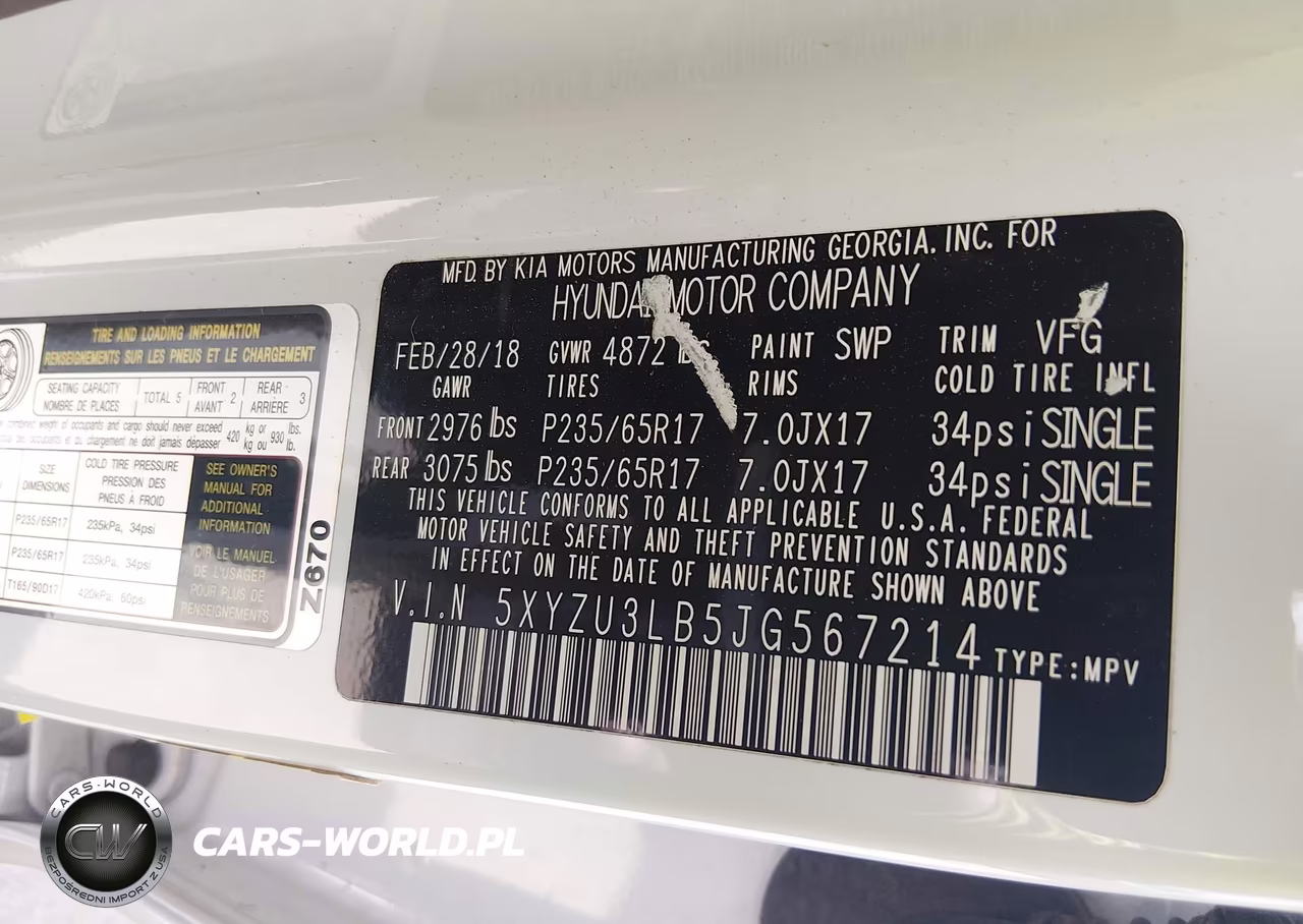 2018 Hyundai Santa Fe Sport 2.4L VIN:5XYZU3LB5JG567214 - 9