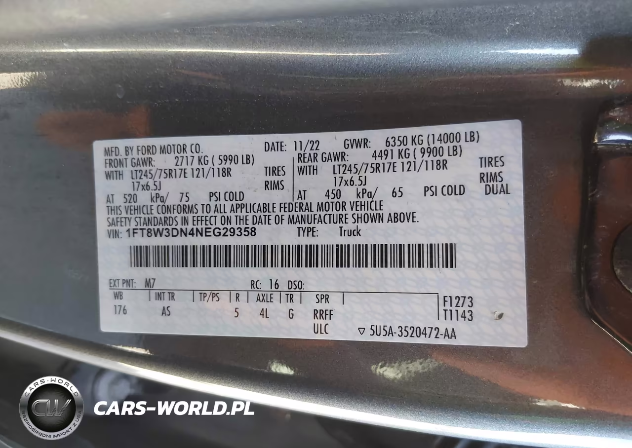 2022 Ford F-350 Xl VIN:1FT8W3DN4NEG29358 - 9