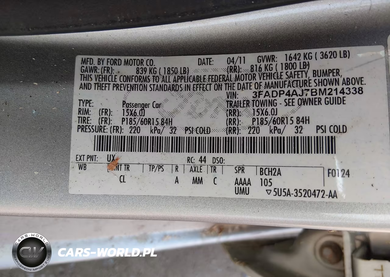 2011 Ford Fiesta S VIN:3FADP4AJ7BM214338 - 9