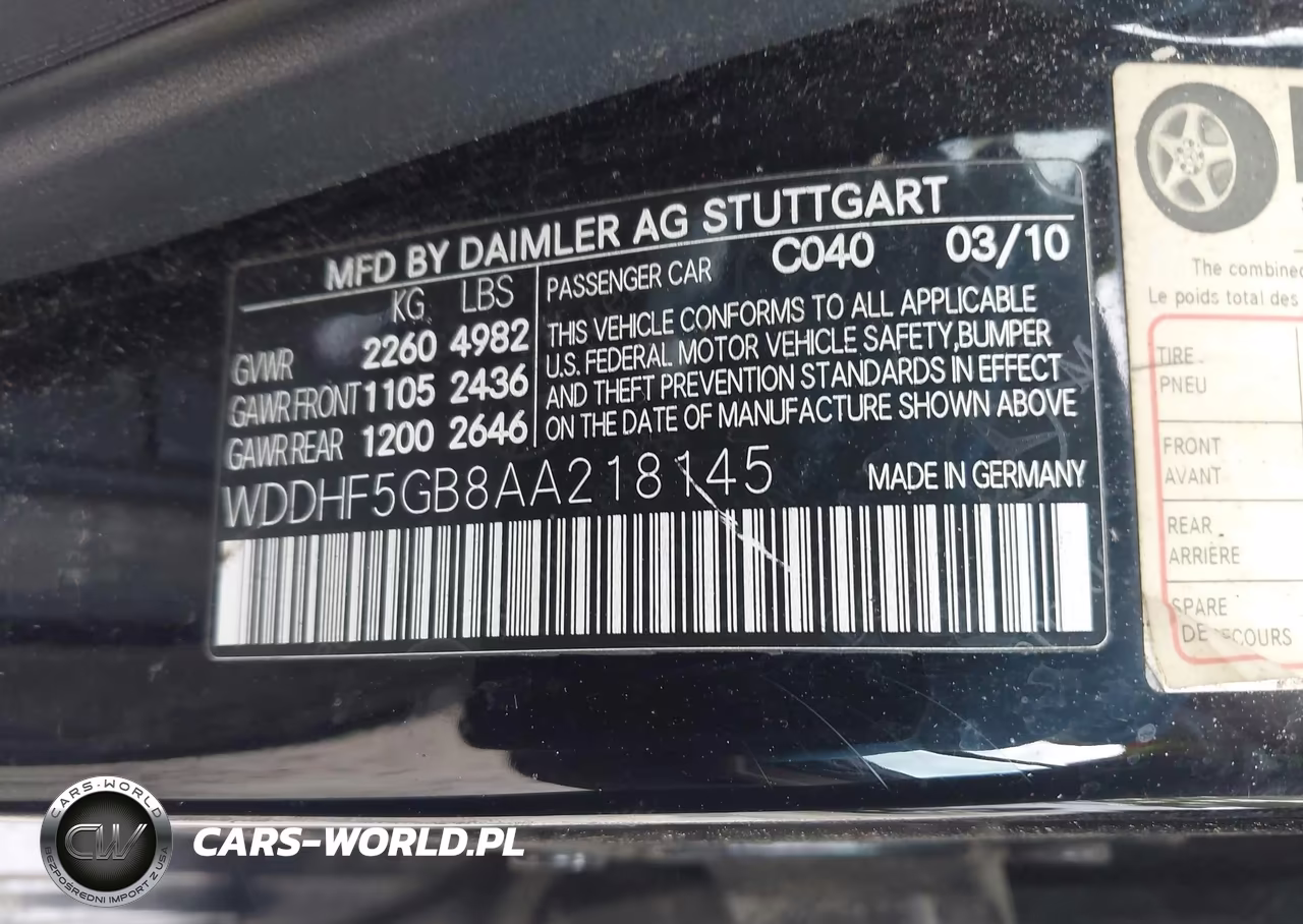2010 Mercedes-Benz E 350 VIN:WDDHF5GB8AA218145 - 9