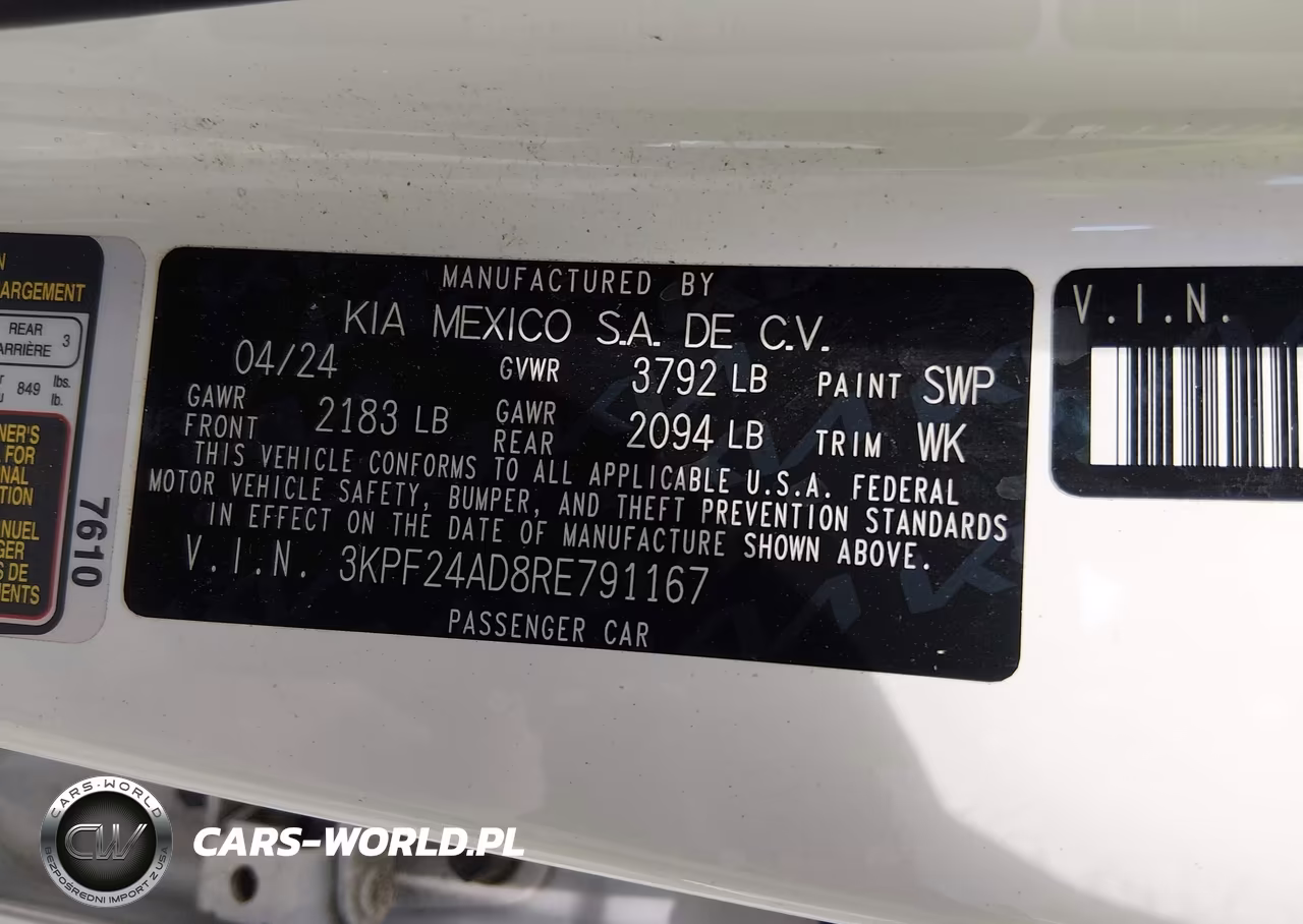 2024 Kia Forte Lxs VIN:3KPF24AD8RE791167 - 9