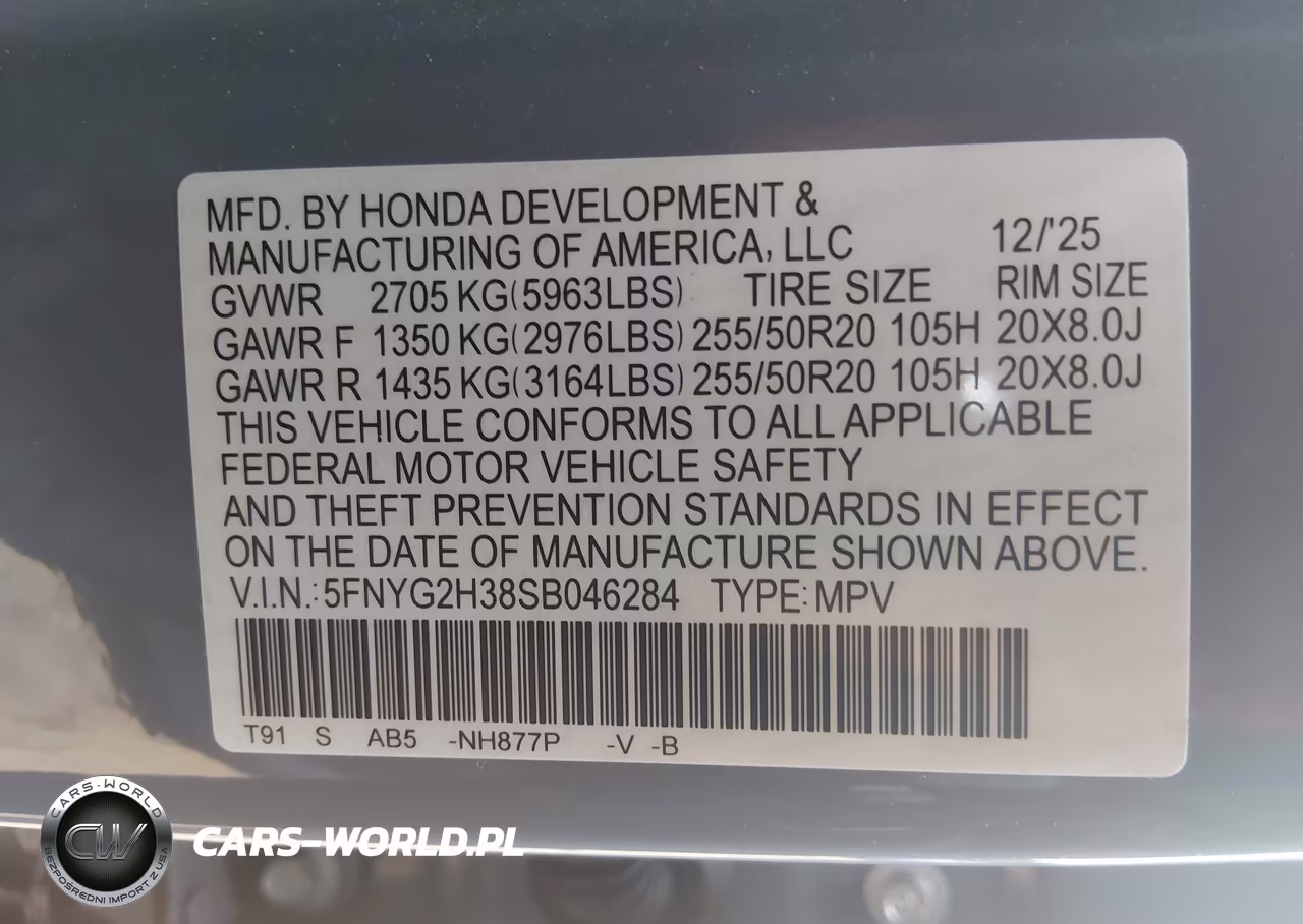 2025 Honda Pilot Sport VIN:5FNYG2H38SB046284 - 9