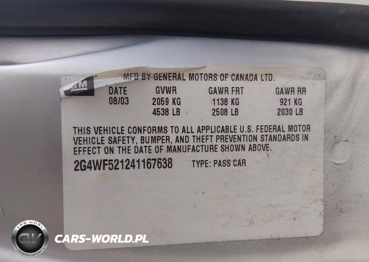 2004 Buick Regal Gs VIN:2G4WF521241167638 - 9