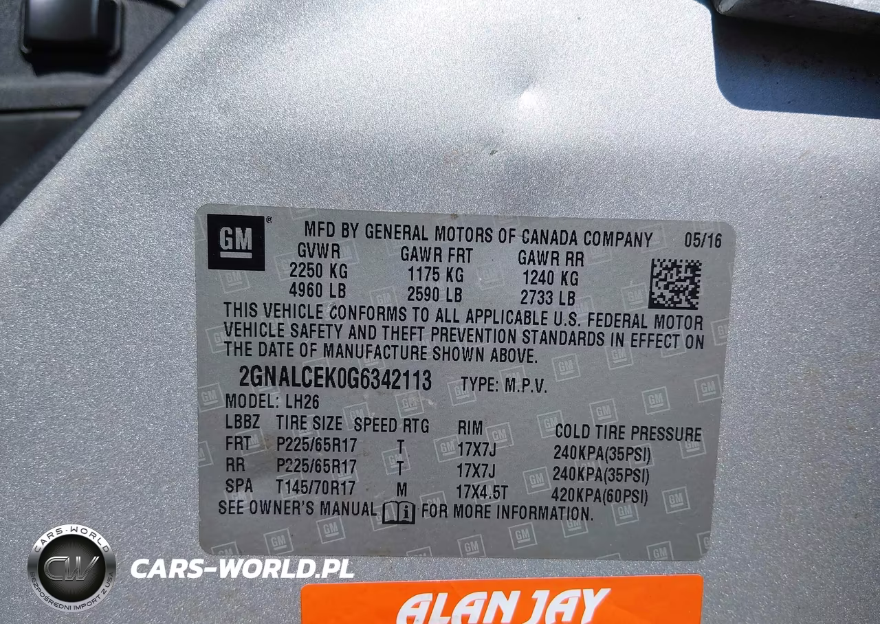 2016 Chevrolet Equinox Lt VIN:2GNALCEK0G6342113 - 9