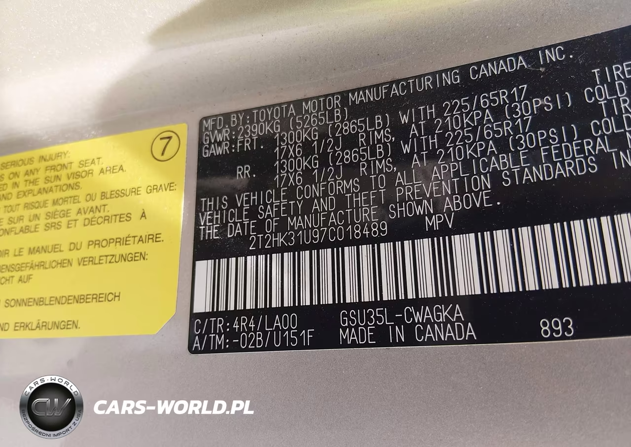2007 Lexus Rx 350 VIN:2T2HK31U97C018489 - 9