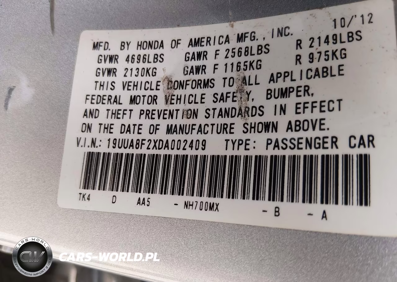 2013 Acura Tl 3.5 VIN:19UUA8F2XDA002409 - 9