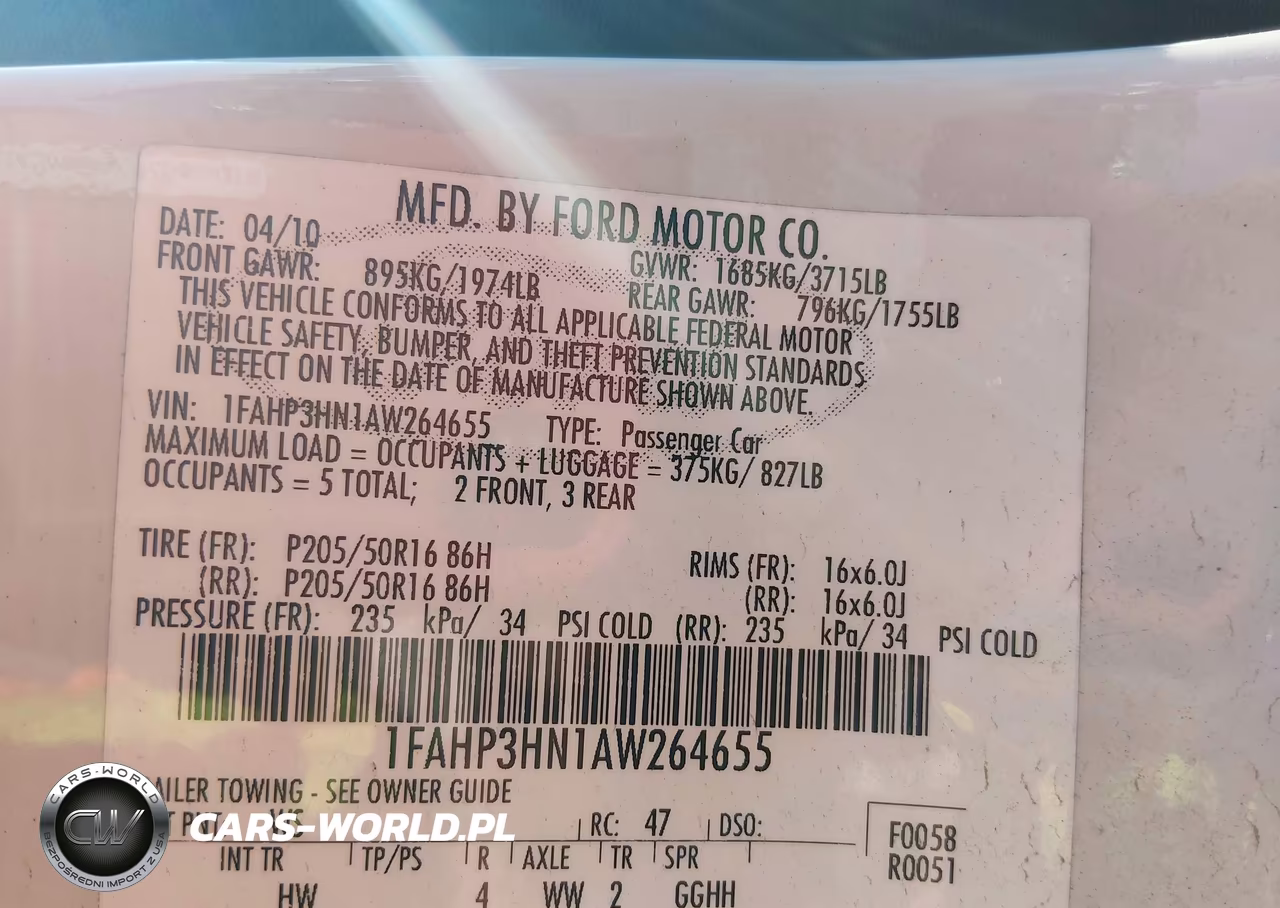 2010 Ford Focus Sel VIN:1FAHP3HN1AW264655 - 9