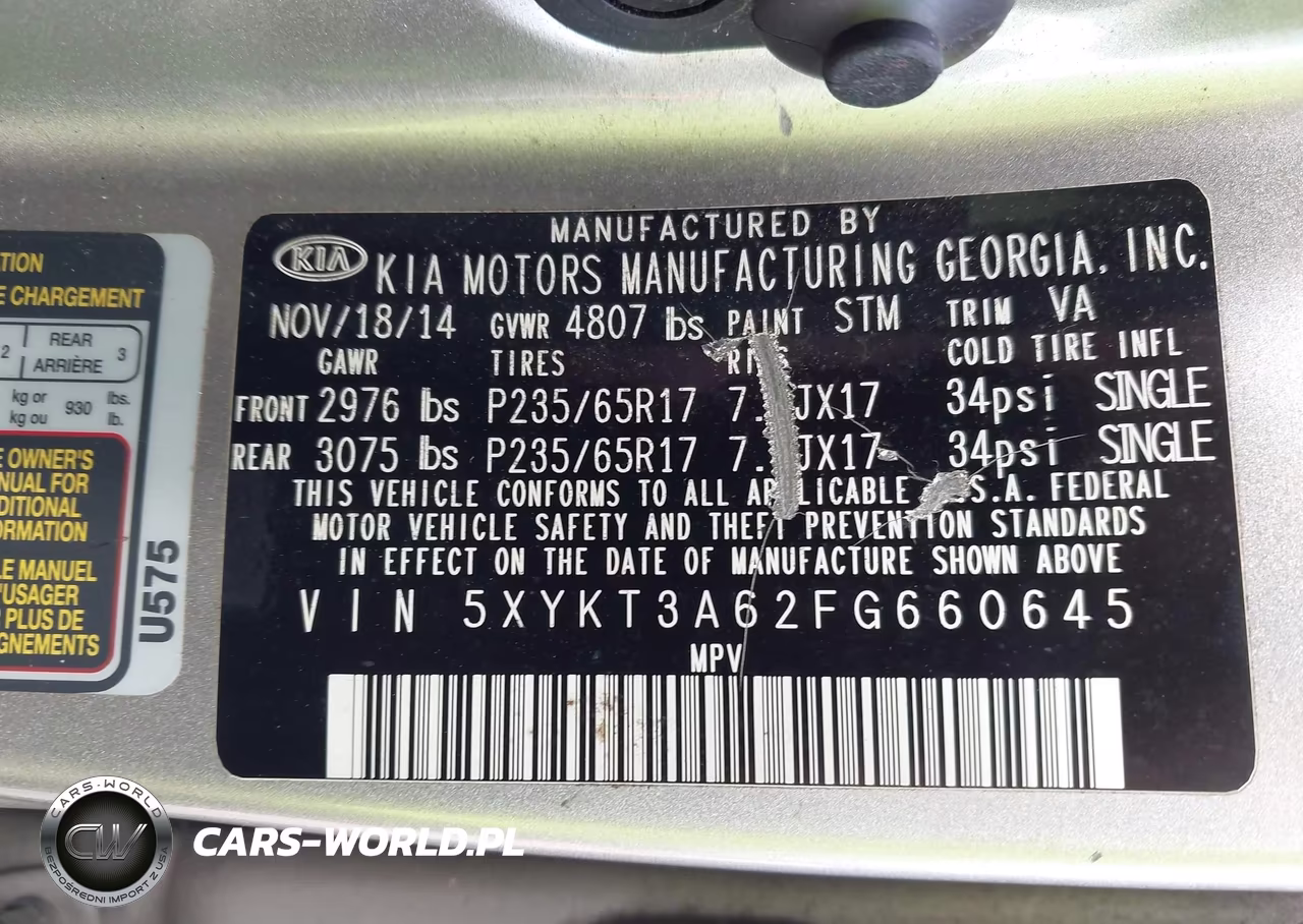 2015 Kia Sorento Lx VIN:5XYKT3A62FG660645 - 9