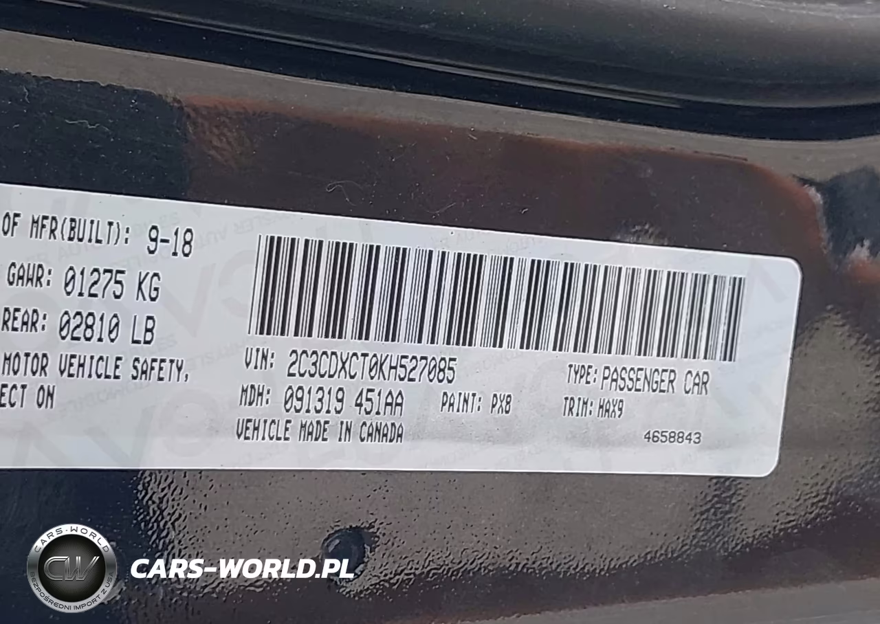 2019 Dodge Charger R-T Rwd VIN:2C3CDXCT0KH527085 - 9