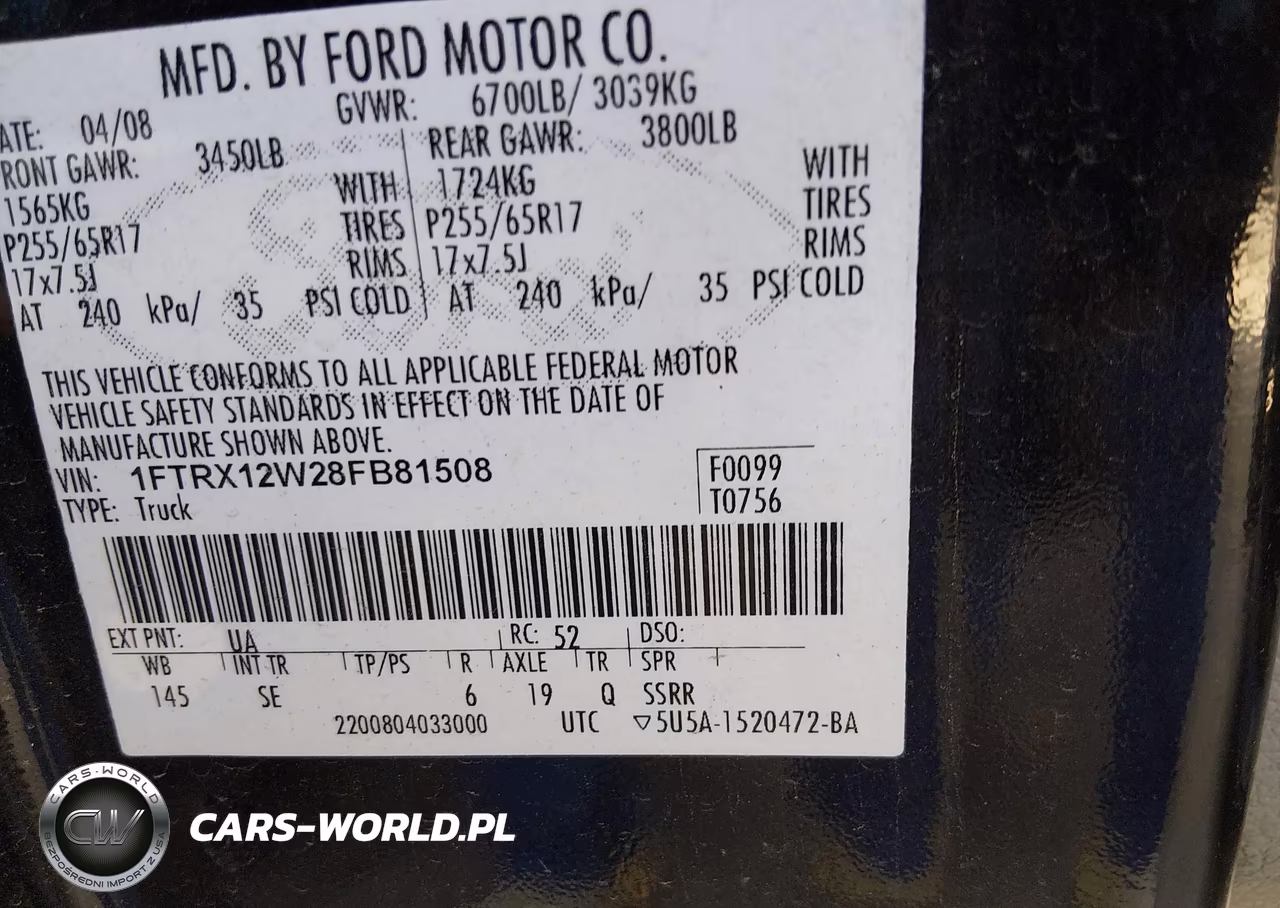 2008 Ford F-150 60Th Anniversary-Fx2-Stx-Xl-Xlt VIN:1FTRX12W28FB81508 - 9
