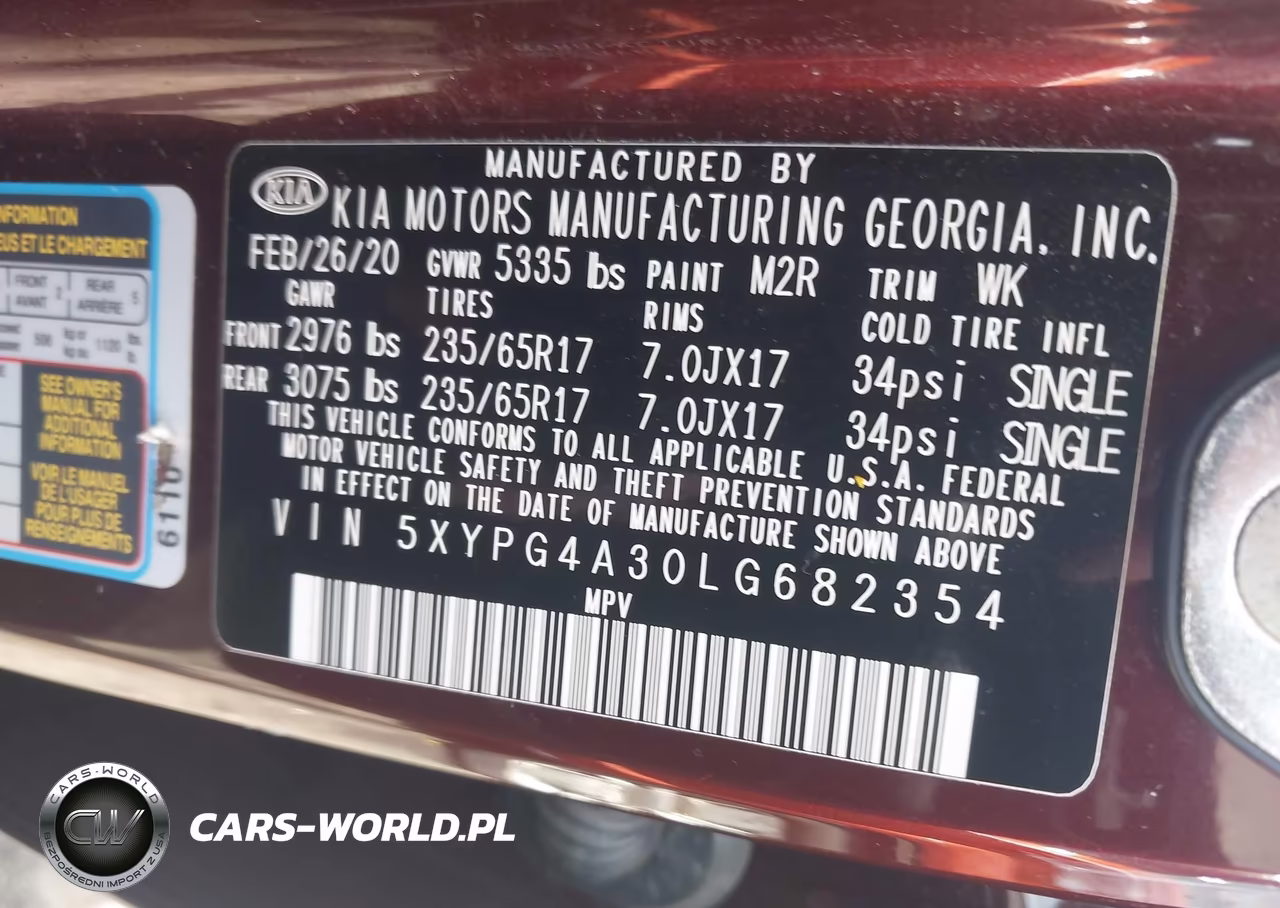 2020 Kia Sorento 2.4L Lx VIN:5XYPG4A30LG682354 - 9