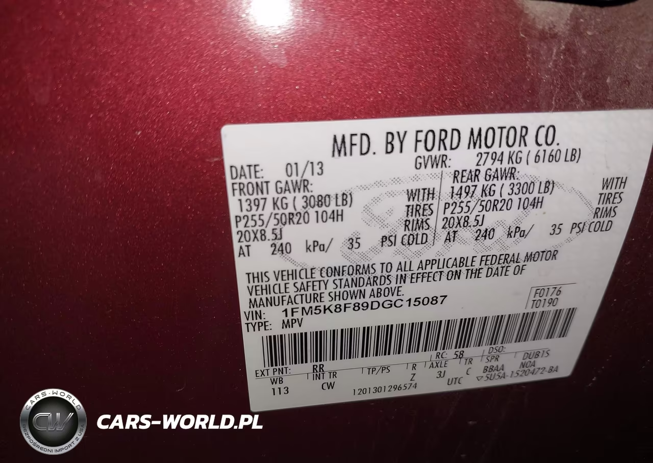 2013 Ford Explorer Limited VIN:1FM5K8F89DGC15087 - 9