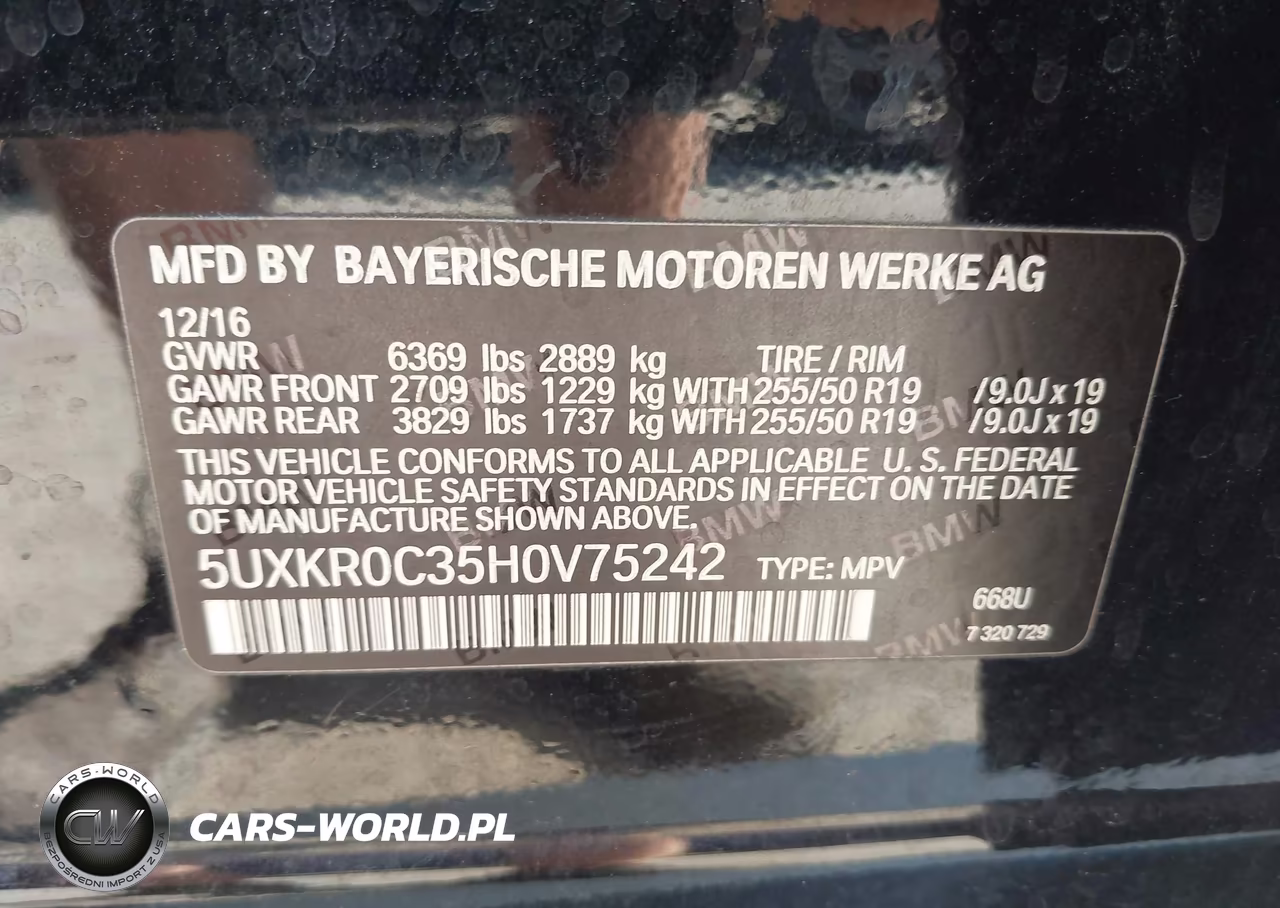 2017 BMW X5 xDrive35I VIN:5UXKR0C35H0V75242 - 9