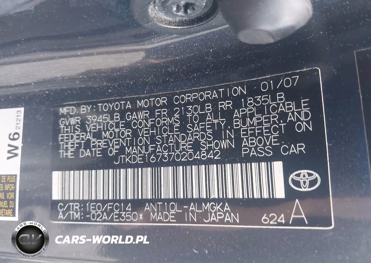 2007 Scion Tc VIN:JTKDE167370204842 - 9