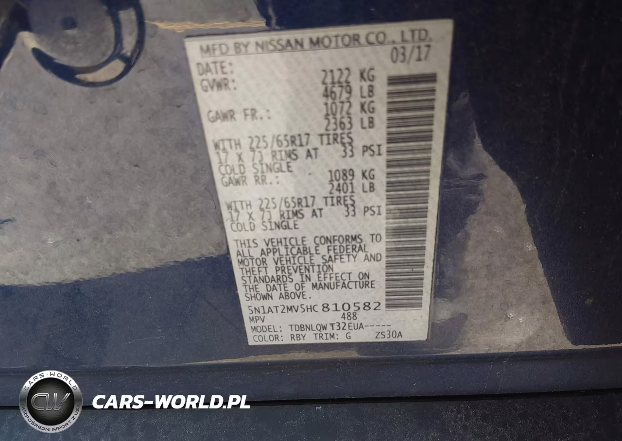 2017 Nissan Rogue Sv VIN:5N1AT2MV5HC810582 - 9
