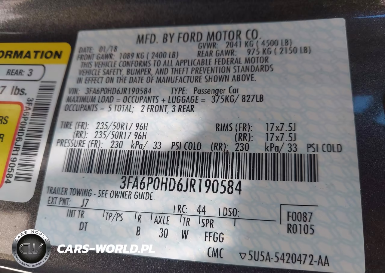2018 Ford Fusion Se VIN:3FA6P0HD6JR190584 - 9
