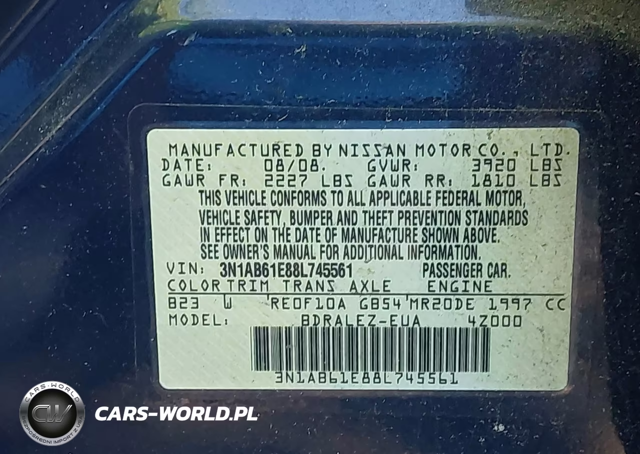 2008 Nissan Sentra 2.0 S VIN:3N1AB61E88L745561 - 9