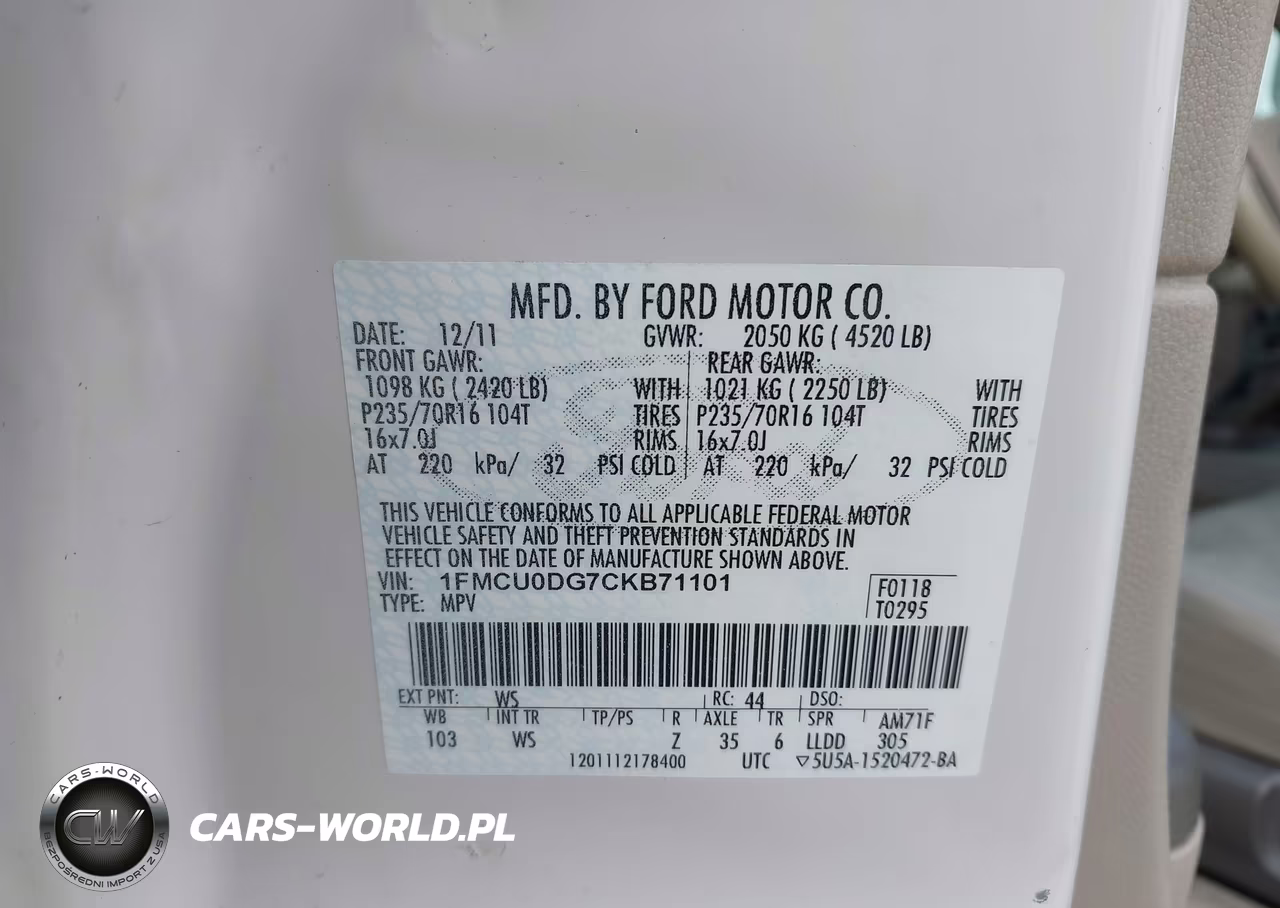 2012 Ford Escape Xlt VIN:1FMCU0DG7CKB71101 - 9