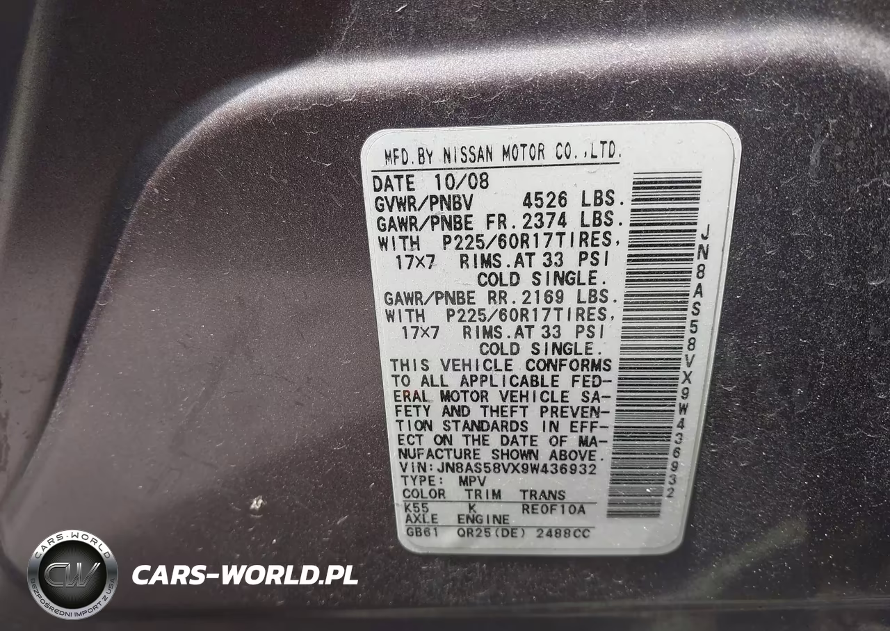 2009 Nissan Rogue Sl VIN:JN8AS58VX9W436932 - 9