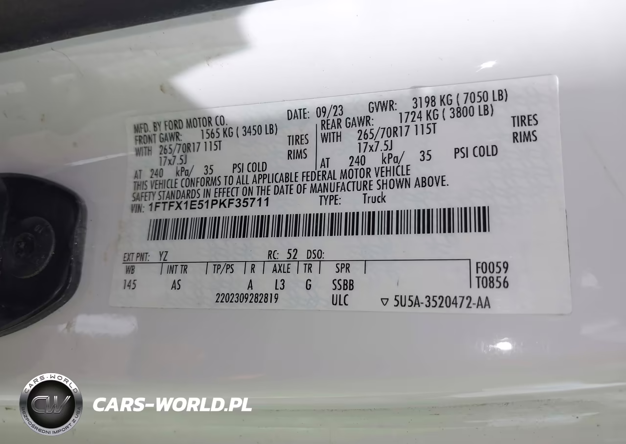 2023 Ford F-150 Xl VIN:1FTFX1E51PKF35711 - 9