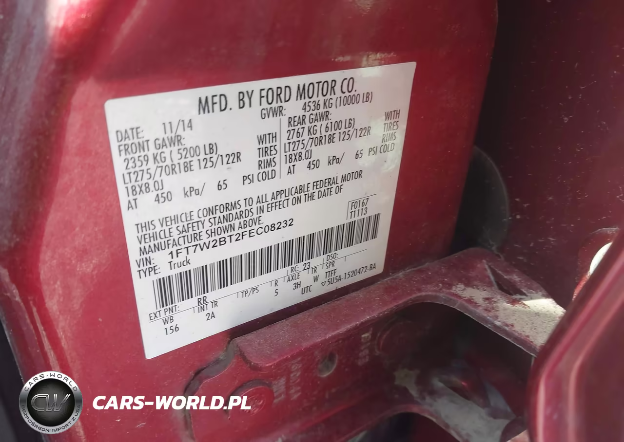 2015 Ford F-250 Xlt VIN:1FT7W2BT2FEC08232 - 9