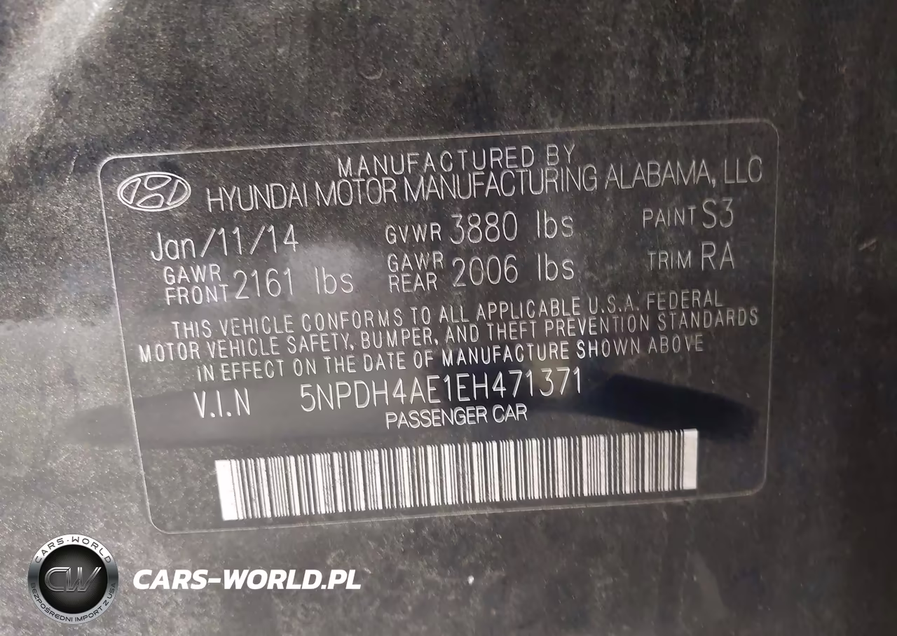 2014 Hyundai Elantra Se VIN:5NPDH4AE1EH471371 - 9