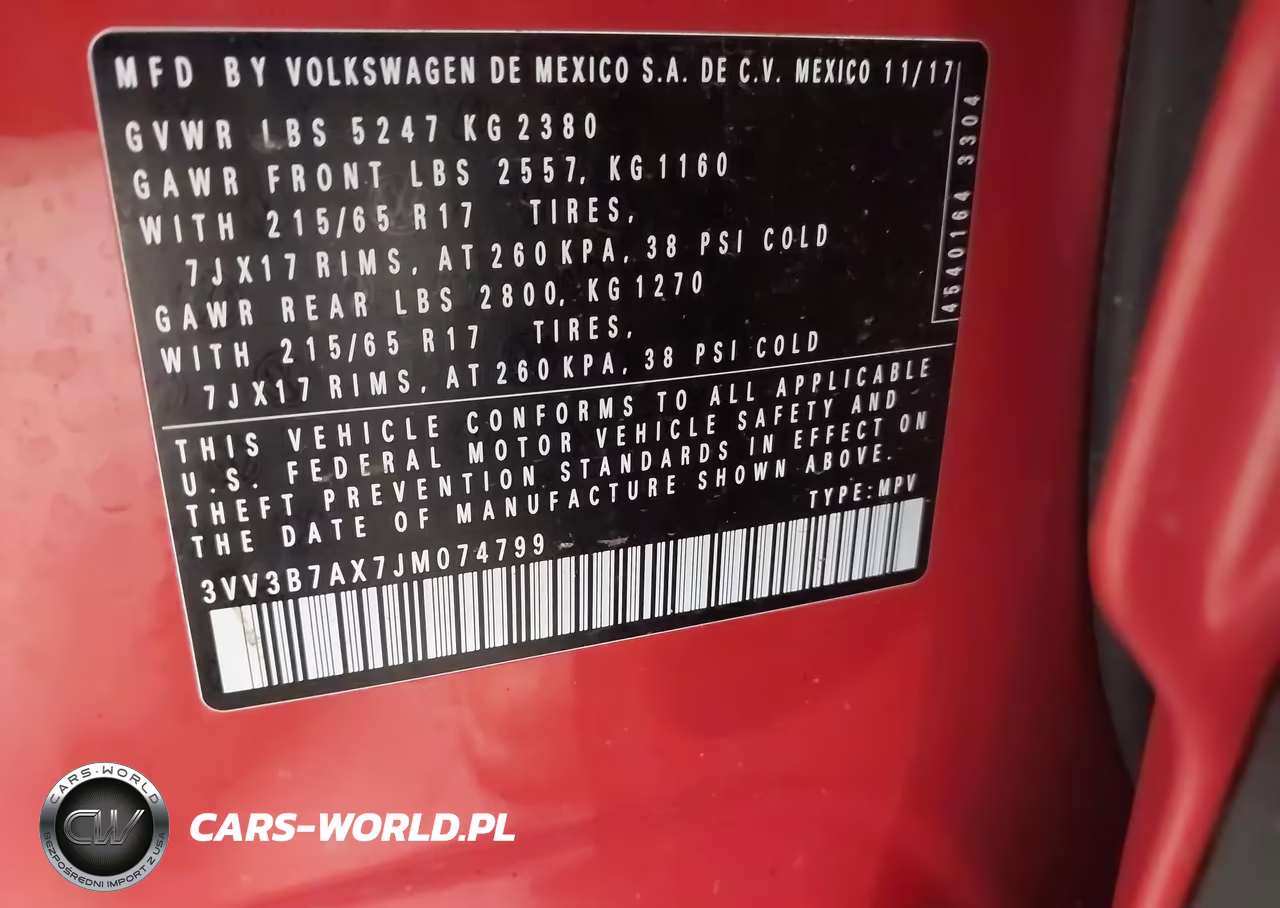 2018 Volkswagen Tiguan 2.0T Se-2.0T Sel VIN:3VV3B7AX7JM074799 - 9
