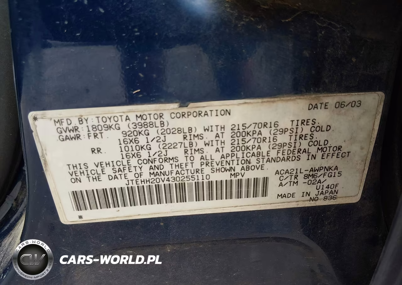 2003 Toyota Rav4 VIN:JTEHH20V430255110 - 9