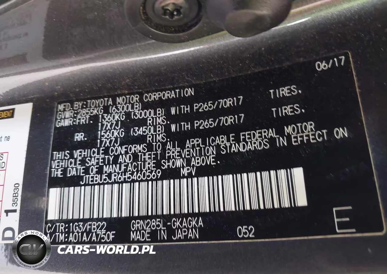 2017 Toyota 4Runner Sr5 VIN:JTEBU5JR6H5460569 - 9