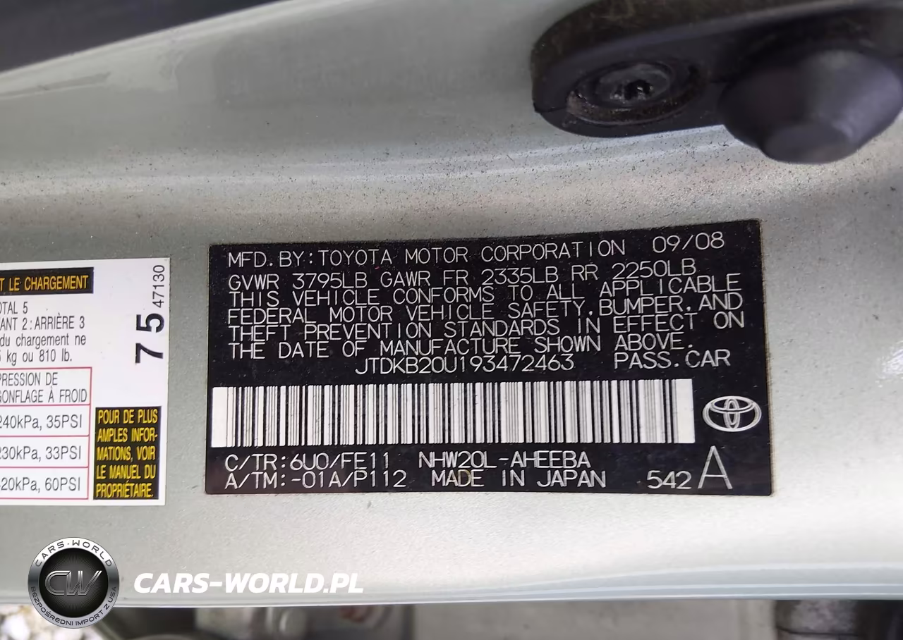 2009 Toyota Prius VIN:JTDKB20U193472463 - 9