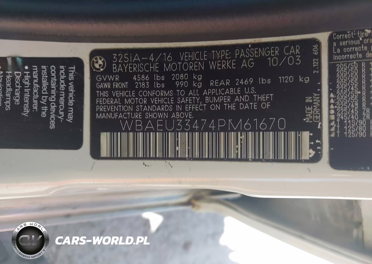 2004 BMW 325Xi VIN:WBAEU33474PM61670 - 9