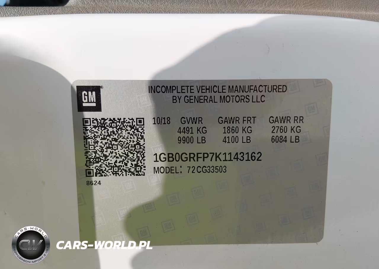 2019 Chevrolet Express Cutaway 4500 VIN:1GB0GRFP7K1143162 - 5