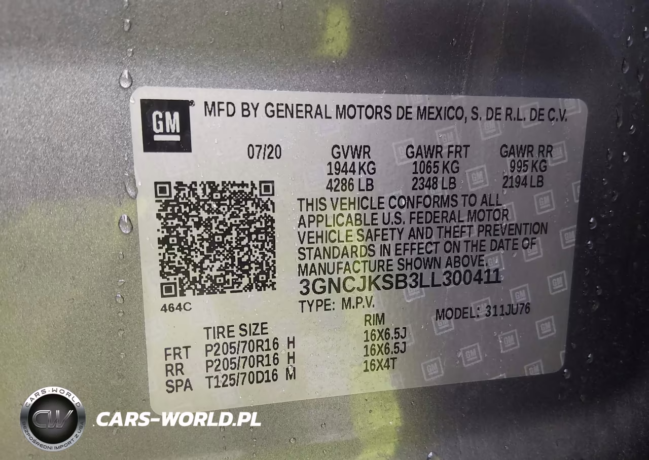 2020 Chevrolet Trax Fwd Ls VIN:3GNCJKSB3LL300411 - 9
