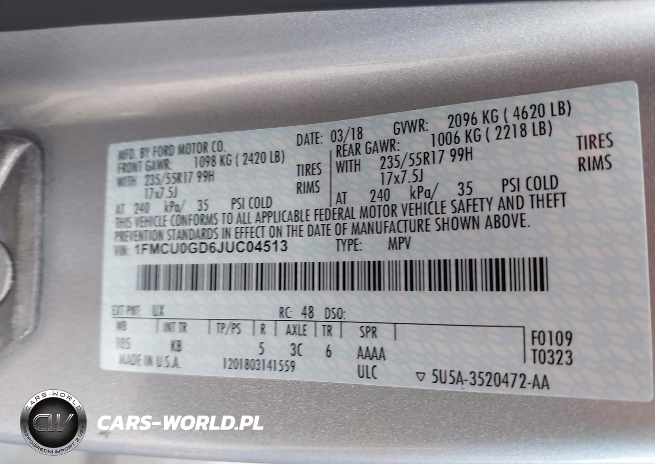 2018 Ford Escape Se VIN:1FMCU0GD6JUC04513 - 9