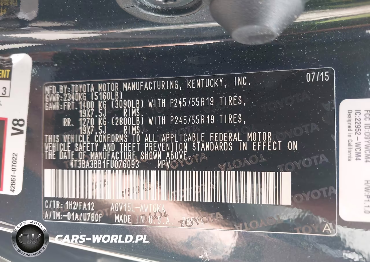 2015 Toyota Venza Le VIN:4T3BA3BB1FU076093 - 9