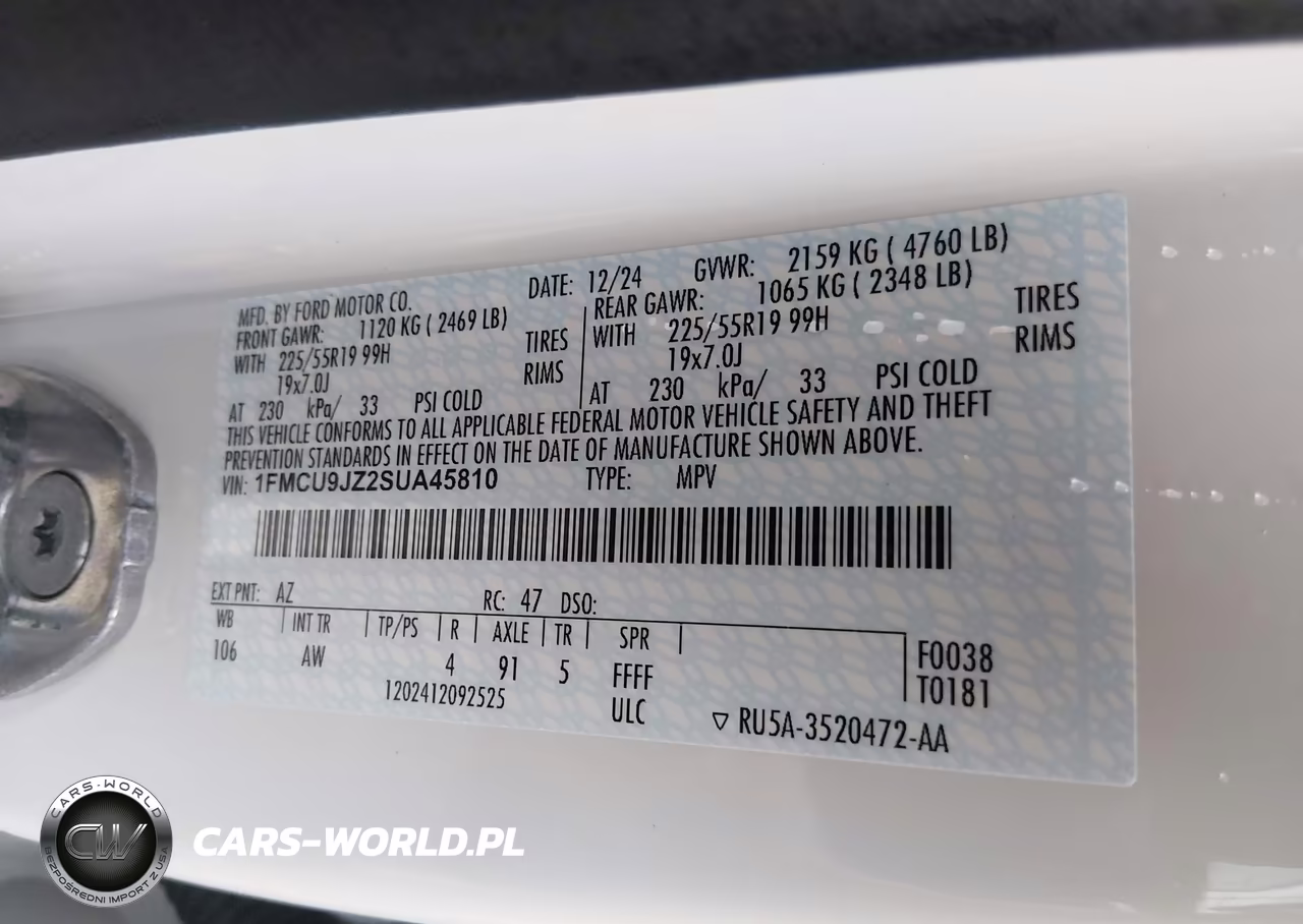 2025 Ford Escape Platinum VIN:1FMCU9JZ2SUA45810 - 9