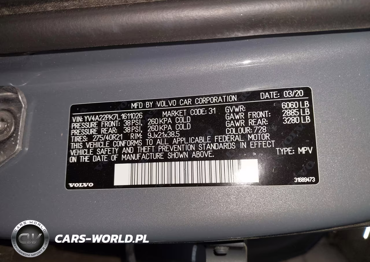 2020 Volvo Xc90 T6 Momentum 7 Passenger VIN:YV4A22PK7L1611026 - 9