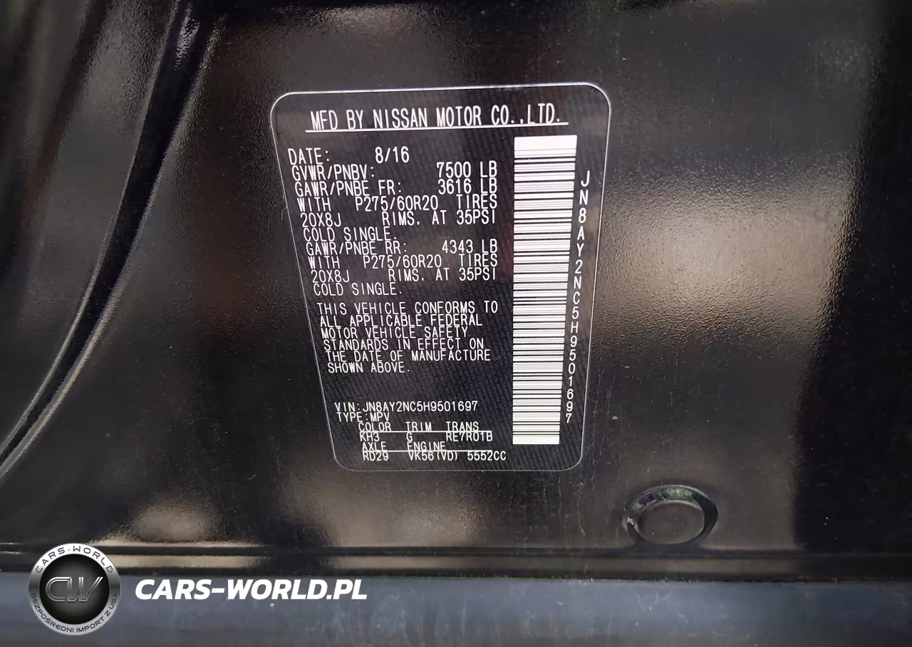 2017 Nissan Armada Platinum VIN:JN8AY2NC5H9501697 - 9