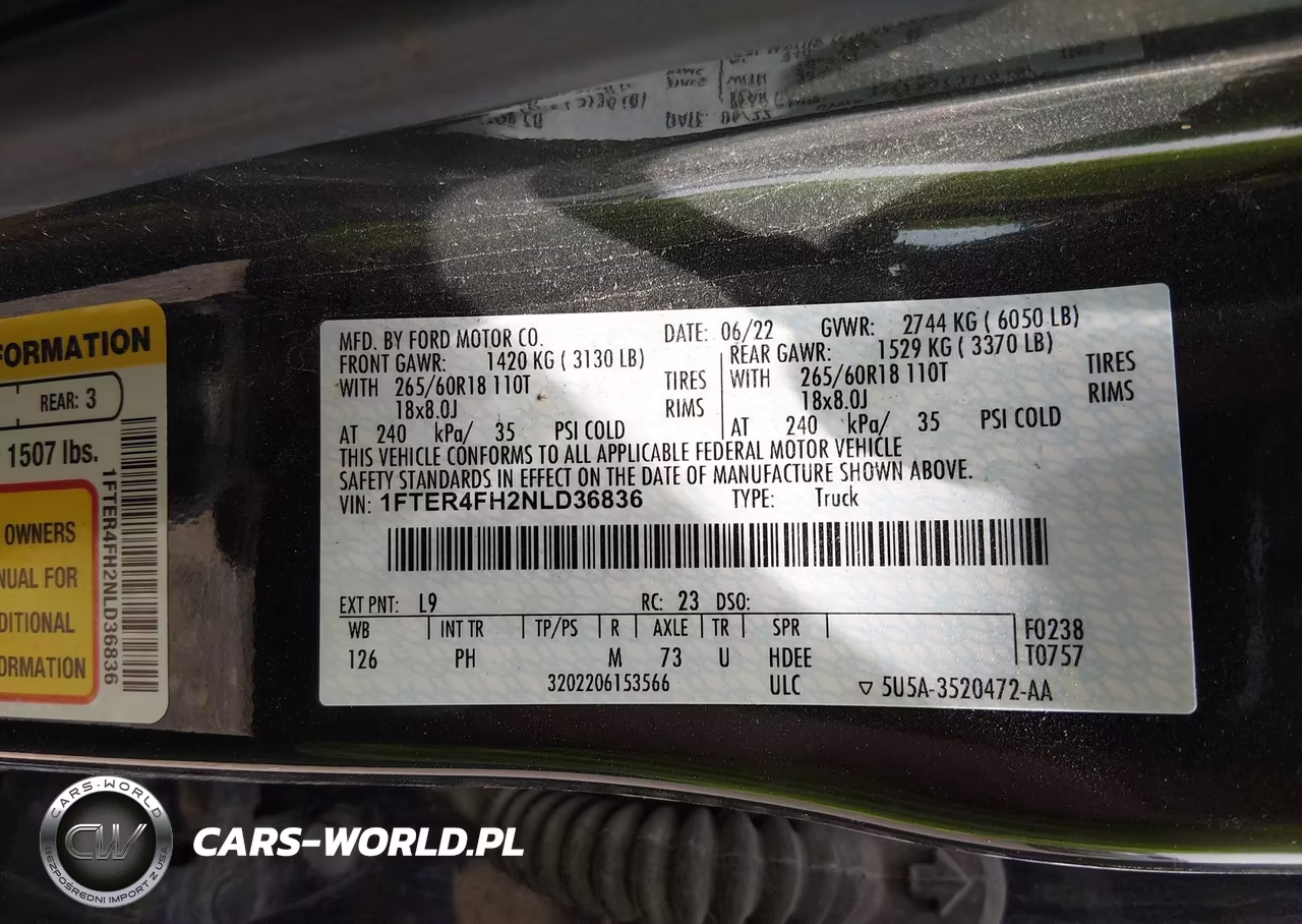 2022 Ford Ranger Xlt VIN:1FTER4FH2NLD36836 - 9