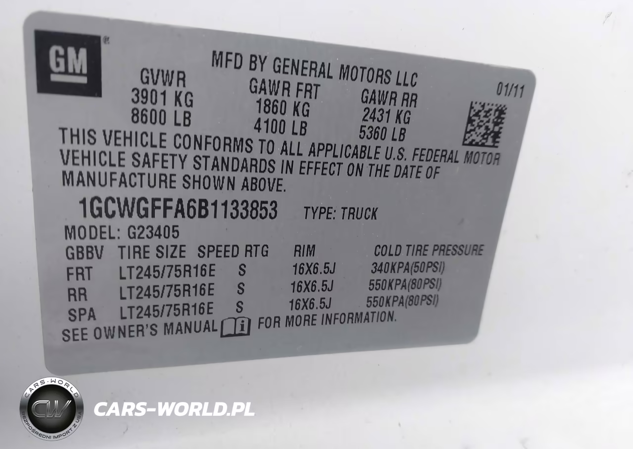 2011 Chevrolet Express 2500 Work Van VIN:1GCWGFFA6B1133853 - 9