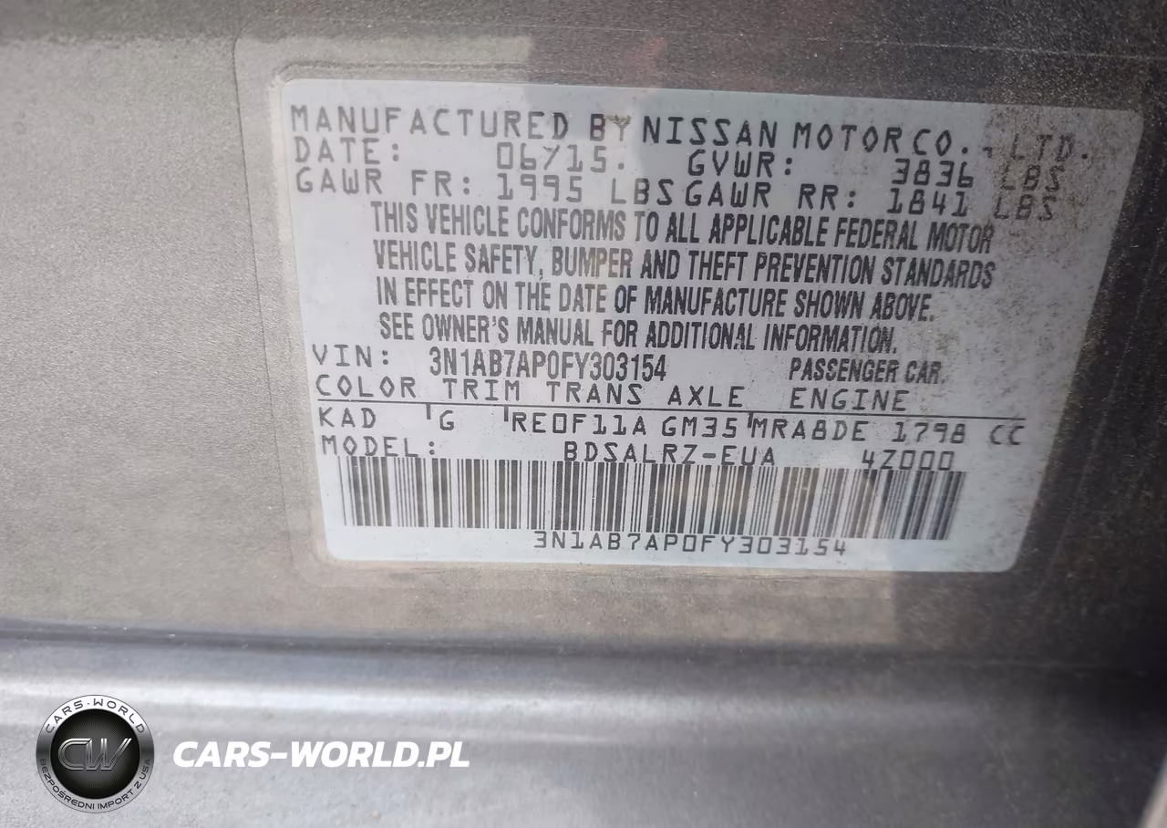2015 Nissan Sentra Sr VIN:3N1AB7AP0FY303154 - 9