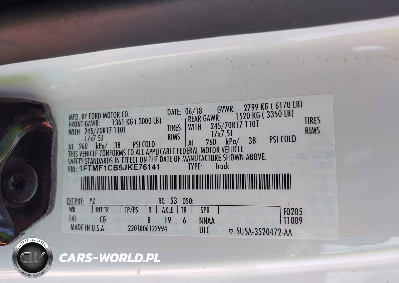 2018 Ford F-150 Xl-Xlt VIN:1FTMF1CB5JKE76141 - 9