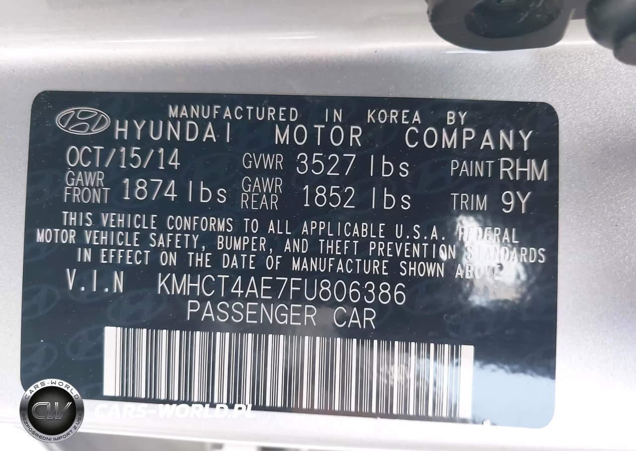 2015 Hyundai Accent Gls VIN:KMHCT4AE7FU806386 - 9