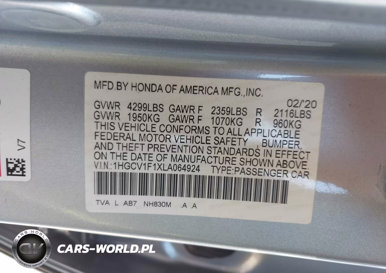 2020 Honda Accord Lx VIN:1HGCV1F1XLA064924 - 9